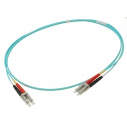Fiber cable, Multi-mode, LC-LC, 100m, 50 / 125my, OM3, Aqua Color, LSZH, Duplex