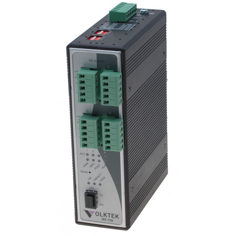 4 Ports RS485 / 422 Extender Booster over Fiber Volktek IRF-756