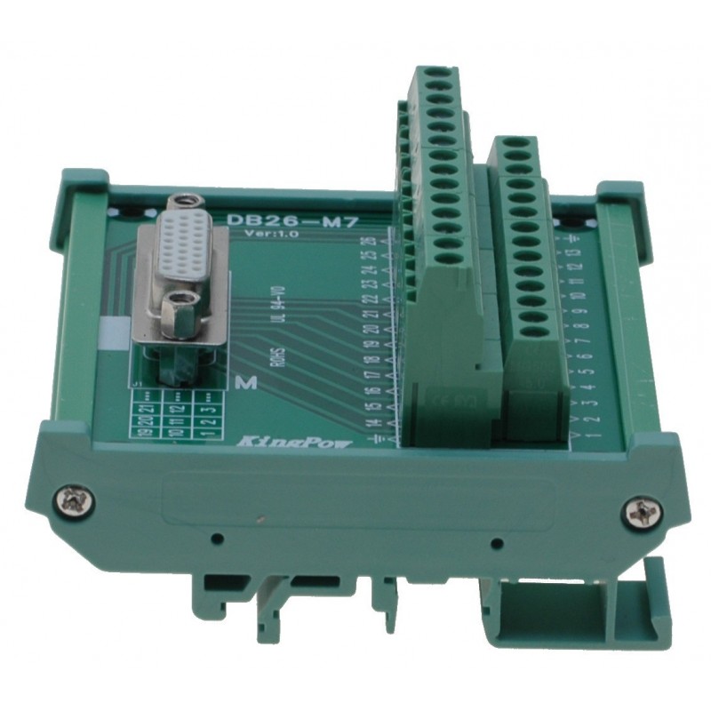 DB26 26-pins hann-hun-adapter PCB-signaler Terminal Breakout DIN-skinne DB26-M7