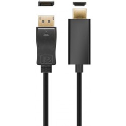 1m Display kabel versjon 1.2. DP hann til HDMI Mann, mekanisk lås