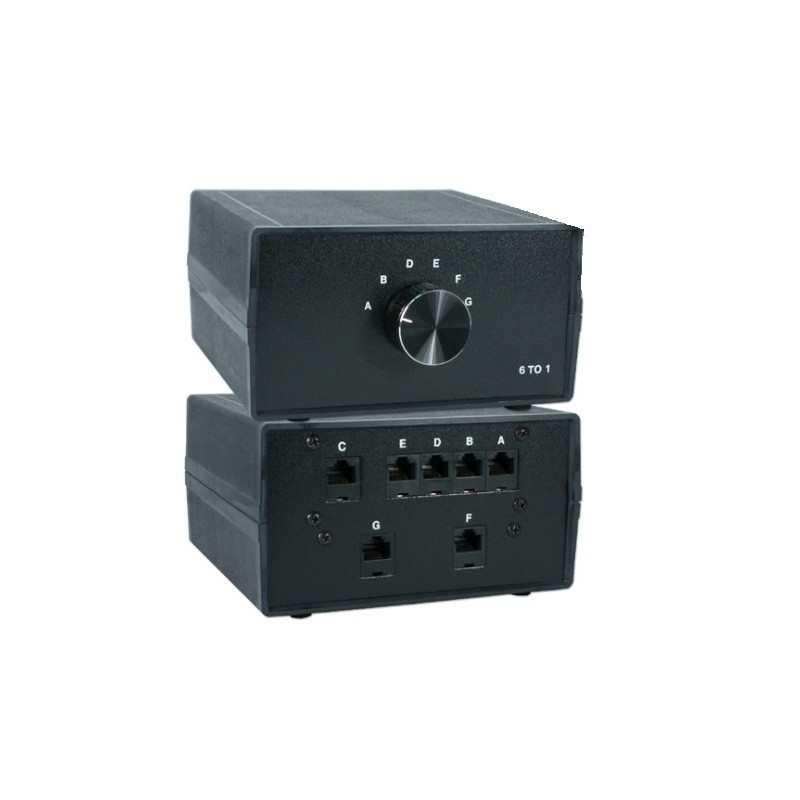 Black Box 6-ports manuel netværk RJ45 omskifter. Desktop RJ45 6:1 m...