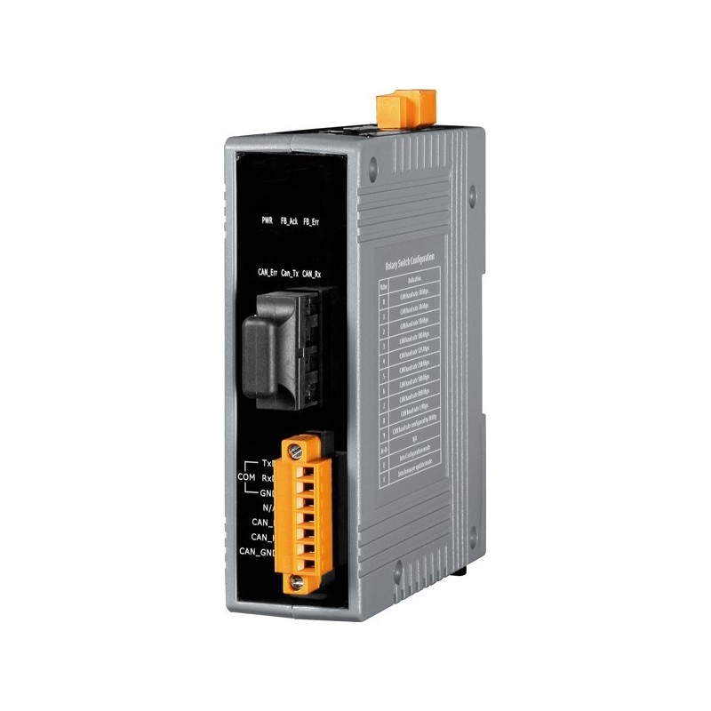 CAN bus for single mode fiber with manual switch for CAN baud rate