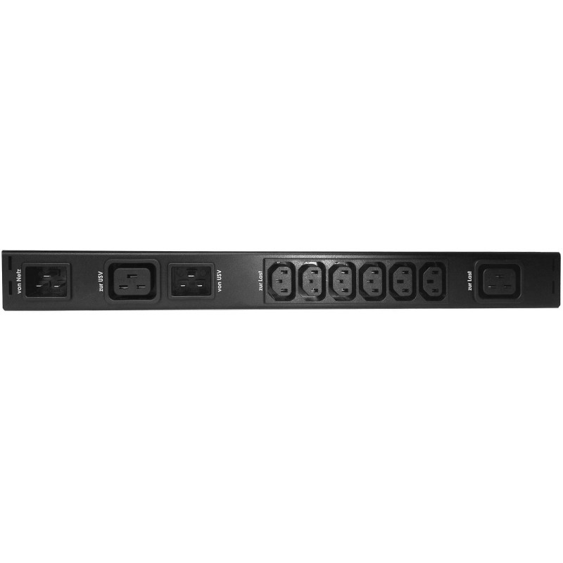 Manuel bypass-switch, 6 x IEC C13 10A, 1 x IEC C19 16A,