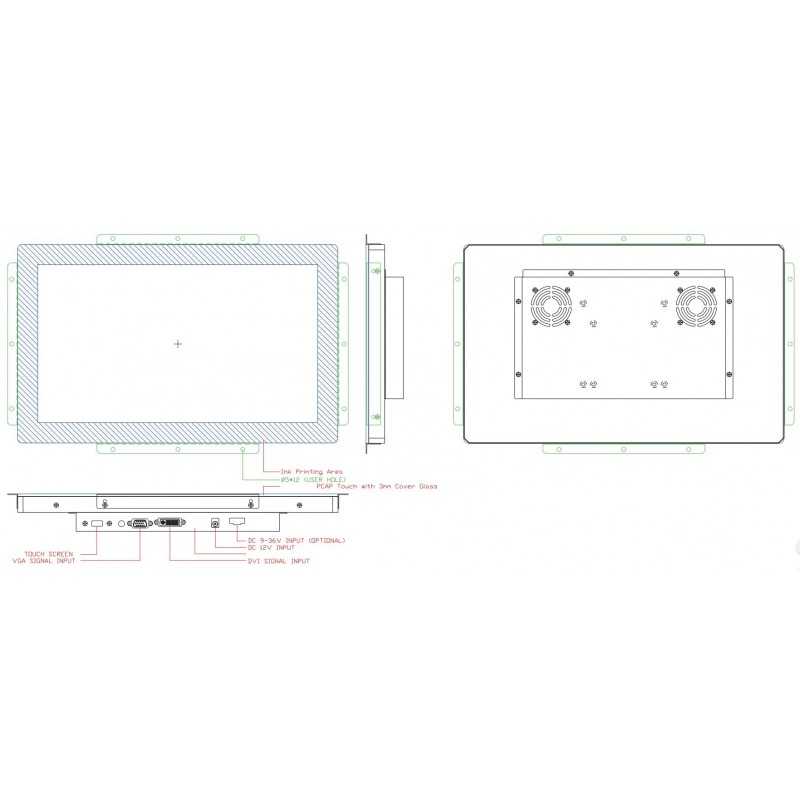 15" Skjerm - Vandal-touch, høy lyse 1000nits