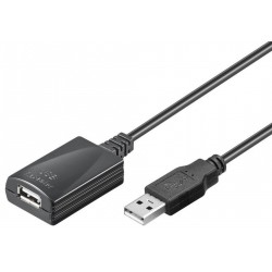 5m extension cable USB2.0 with amplifier, USB A male / female connectors