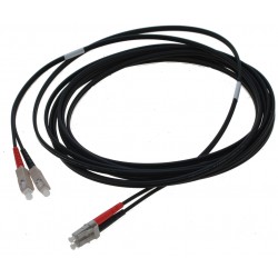 Armored fiber cable, multimode, LC-SC, 3m, 62.5 / 125, Black, LSZH, duplex