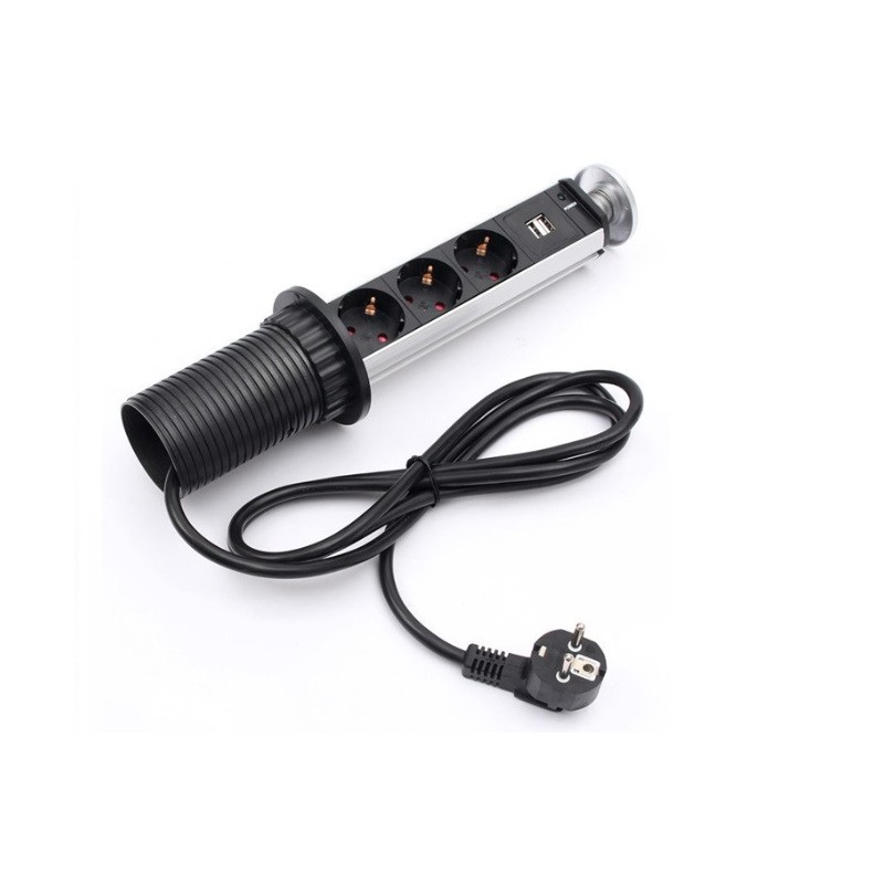 Power socket, 3 x AC socket and 2 x USB socket, 1.8m cable, 250 V, 16A