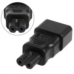 3-Pole IEC320 C14 Male to C7 Female Plug Adapter - Black