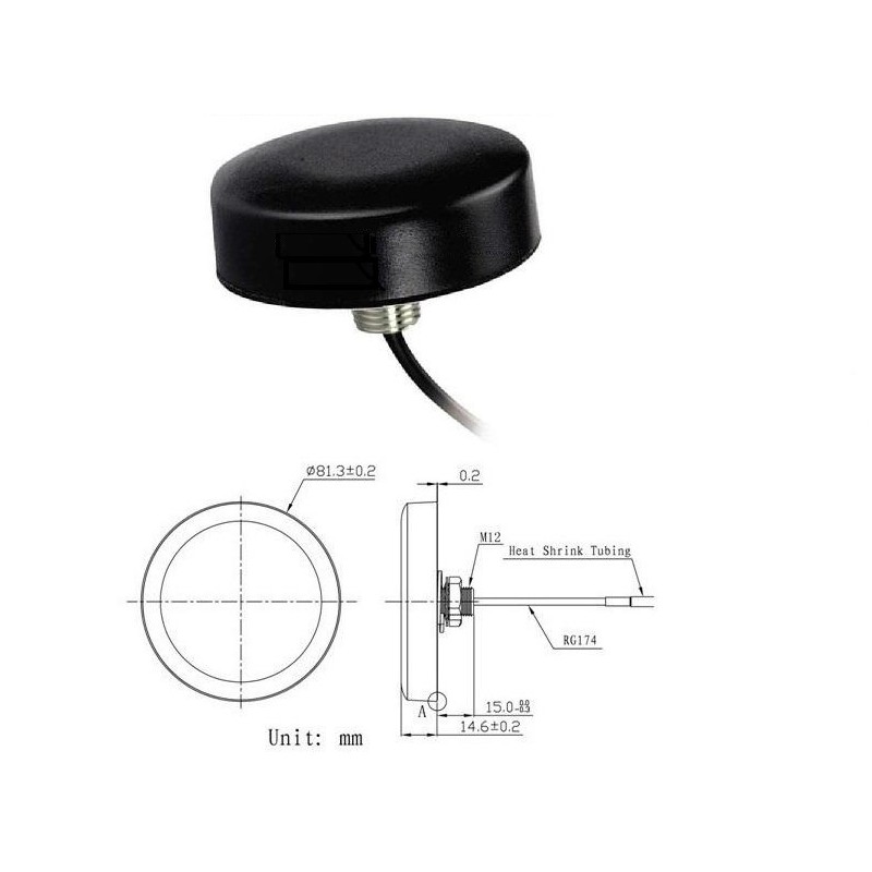 Quad Band PUK Antenna 850/900/1800/1900 / 2170MHz GSM Dome antenna, vandal proof, GSM / GPRS / AMPS / LTE Quad Band