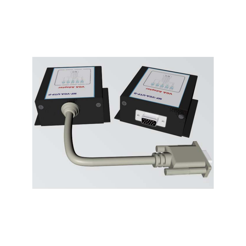 VGA Extender booster, requires no power. CAT 5/6 PDS cable between transmitter and receiver