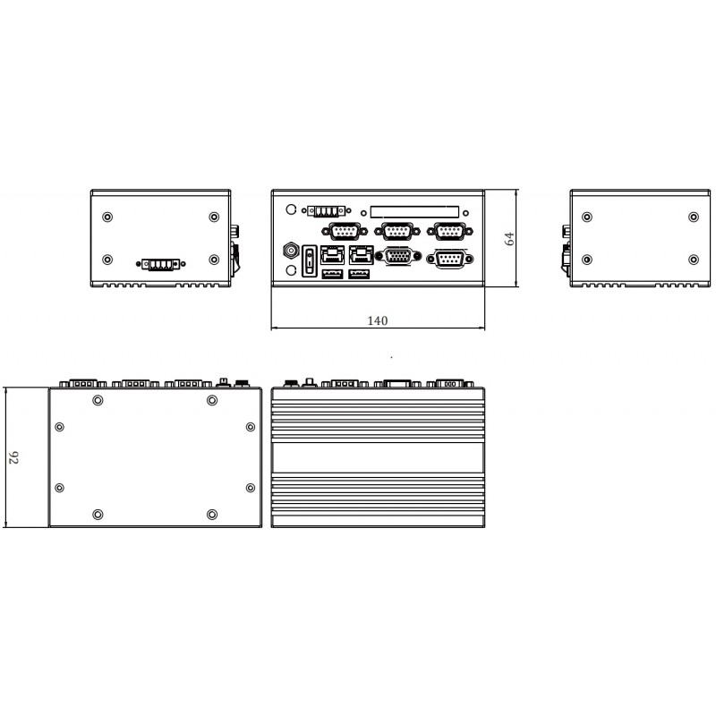 Embedded PC med RS232 og USB for DIN skinne montering - DANBIT A / S
