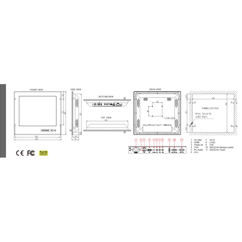 19 Marine Monitor IP65 - Robust, VESA-feste, anti-vibrasjon