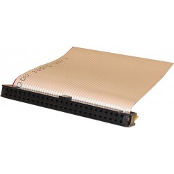 Flat cable, IDC50 female, 3 connectors, 75 cm, round