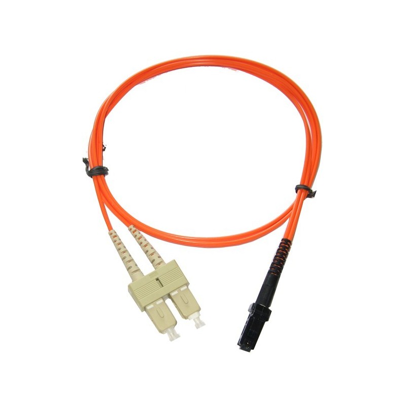 MTRJ Fiber cable, Multi mode, MTRJ HUN - SC, 1m, 50/125my, Orange, LSZH, Duplex