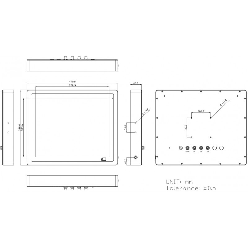 Industri Panel PC 19" I3/i5 CPU IP65 / 66/69K Lukk i Rusfrit og vanntett kabinett Vitam Aplex IP66 CAN bus - Danbit A / S