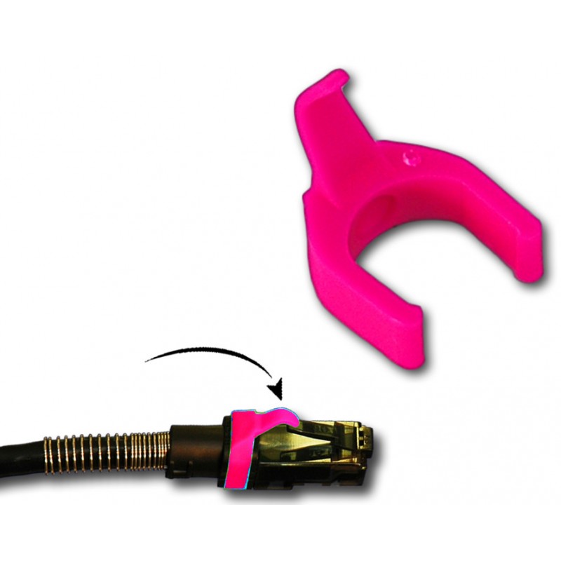 PatchSee patch cable clips - Patch clip - Pink color coding of network cables - DANBIT