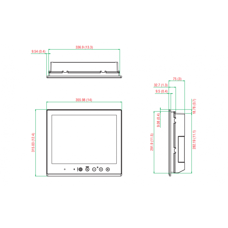 15 "MOXA MD-215Z-T - 1000 nits LCD-skjerm - Multi-touch - DANBIT A / S