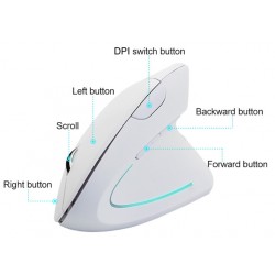 White ergonomic wireless USB mouse - DANBIT