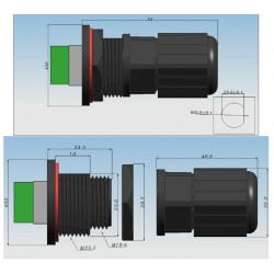 Outdoor M25 RJ45 - PCB IP67-kontakt - vanntett RJ45-adapter for panelmontering