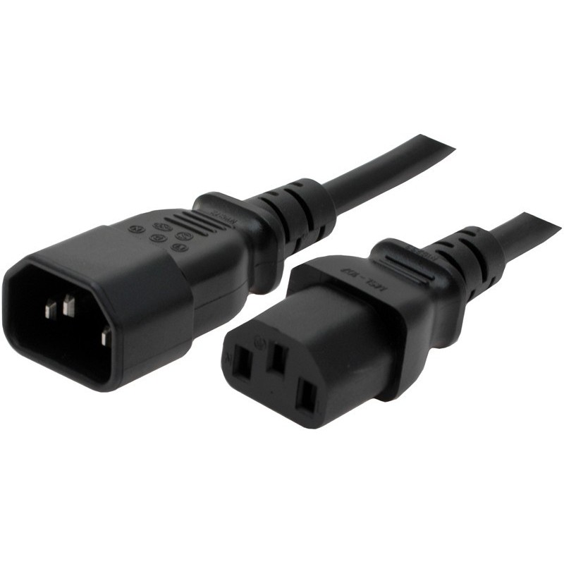 IEC extension cable, 2M, black, C13-C14 250V (AC) PDU power cable with ground