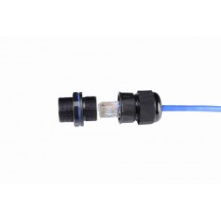 RJ45 IP67 waterproof feed-through connector for chassis and panel mounting, M20 mm