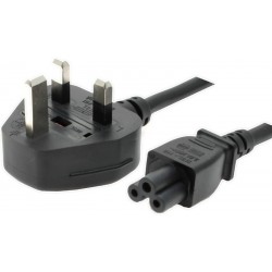 English (UK) Power Cord  BS 1363 to IEC C5 Mickey MOuse - IEC60320 C5