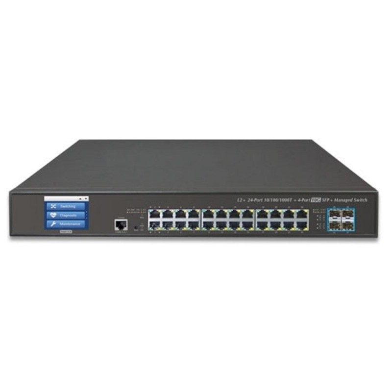 Network Switch with 24 x RJ45 copper and 4 x 10Gbps SFP (GS-5220-24T4XV)