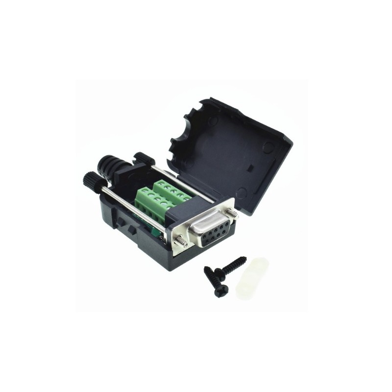 Terminal block with dB9 female connector, DB9 connector with screw terminal for RS232