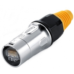 Water and dustproof IP65 RJ45 metal housing and for push/pull lock, high frequency screen