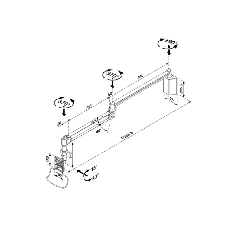 Hospital LCD TV/ Monitor Arm ( HA-305 . HA-325 )