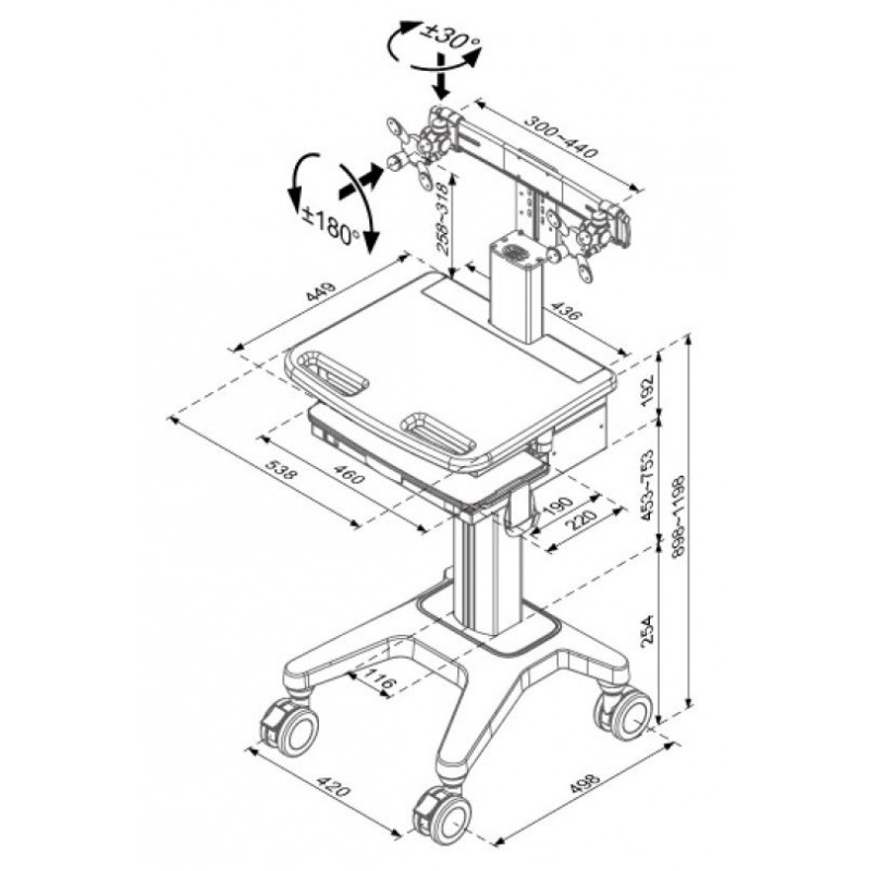 Medical Computing Cart ( HC-152 )