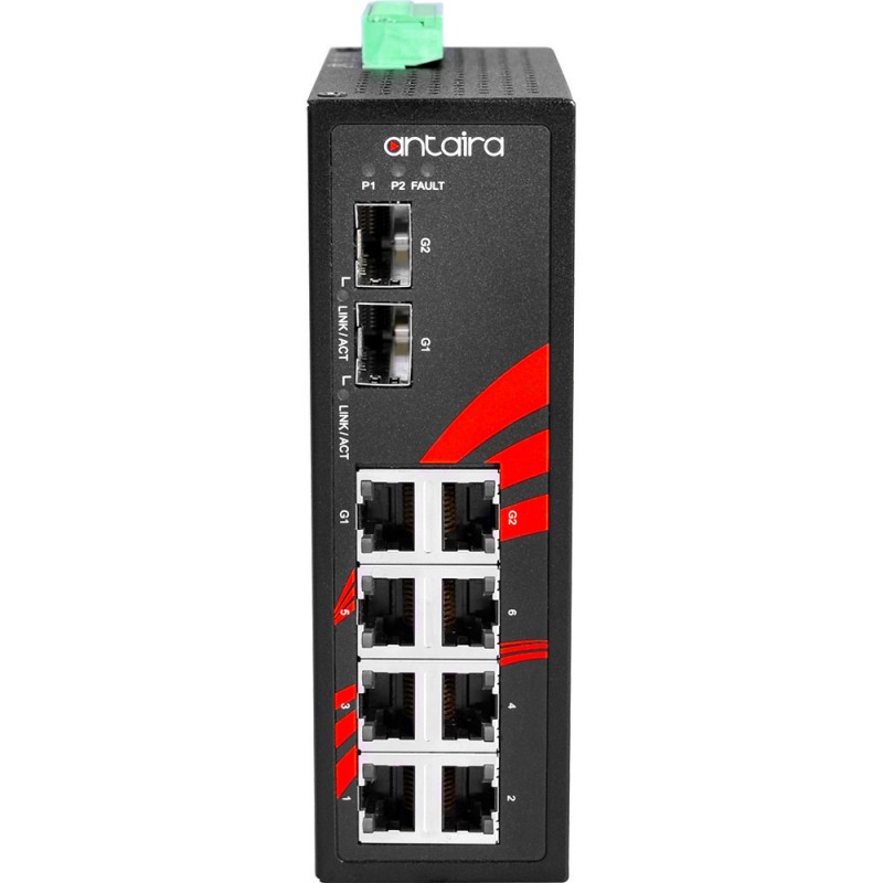 8-Ports industriel unmanaged switch med 2 FTP porte, -40 - 75C