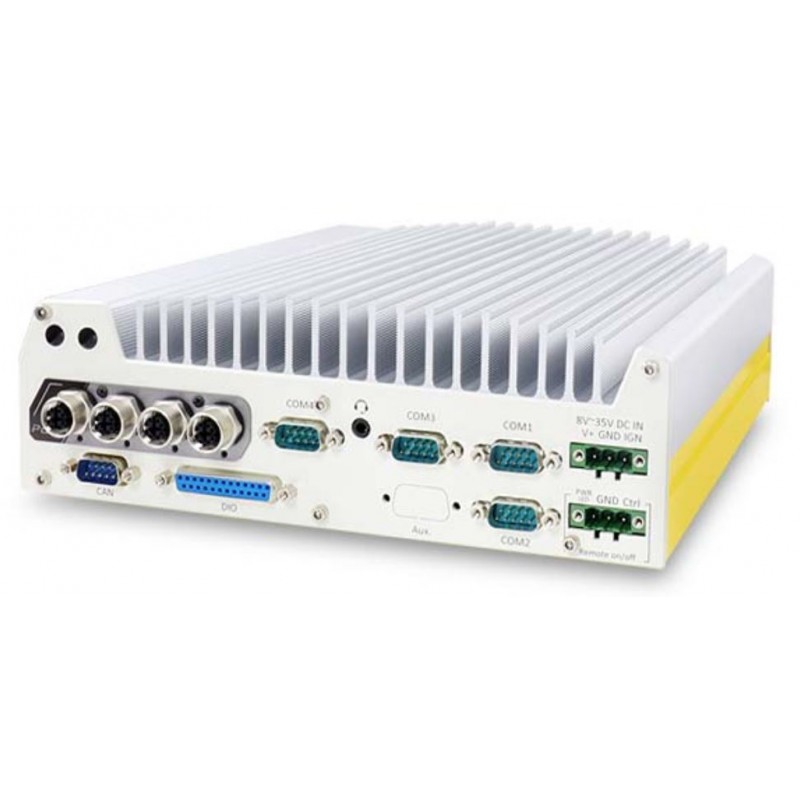 Innebygd Fanless PC CAN-bussgrensesnitt RAID 0/1 POE Intel Gen 8/9 for bruk av bil og tog E-MARK og EN 50155 godkjenning
