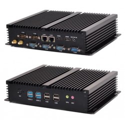 Fanless Embedded industrial PC i5 with 4 x RS232 COM ports 2xRJ45 USB 3.0 and USB 2.0 Fanless