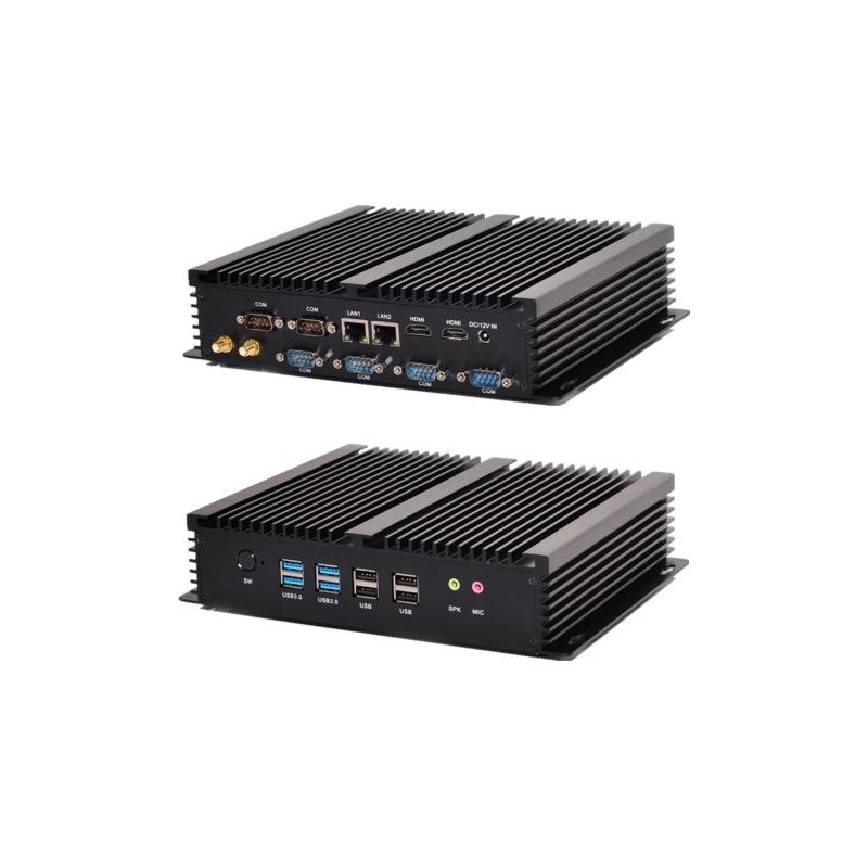 Vifteløs Embedded industri-PC i5 med 4 x RS232 COM-porter 2xRJ45 USB 3.0 og USB 2.0 Fanless