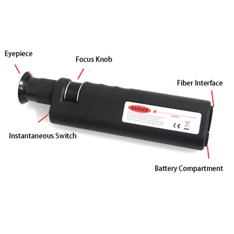 Visuell inspeksjon av fiberkabel - 400X (SC, ST, FC, LC)