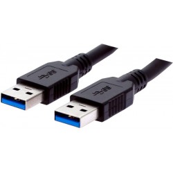 USB 3.0 cable, A male - A male, AWG28, black, 1.8m