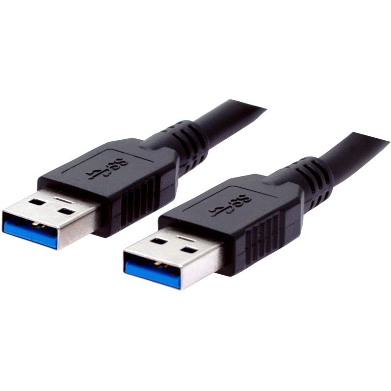 USB 3.0 cable, A male - A male, AWG28, black, 1.8m