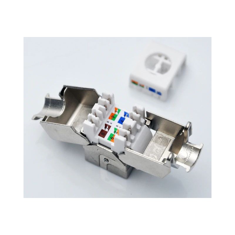 Keystone Jack RJ45 for veggmontering unshielded katt. 6/7 U / UTP U / STP
