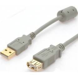 USB2 kabel, A han – A hun med ferritkerne, 2 mforTil smartphones m....