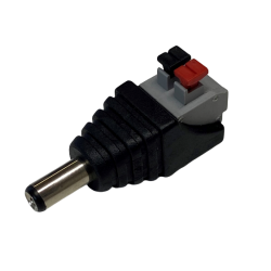 DC connector male 5.5/2.5mm terminal block with push-down clamp