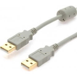 USB2 kabel, A han – A han med ferritkerne, 1 mforTil smartphones m....