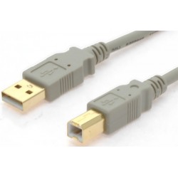 USB 2.0 kabler med guldkontakter, AWG 28. A han – B han, 1,8 meterf...
