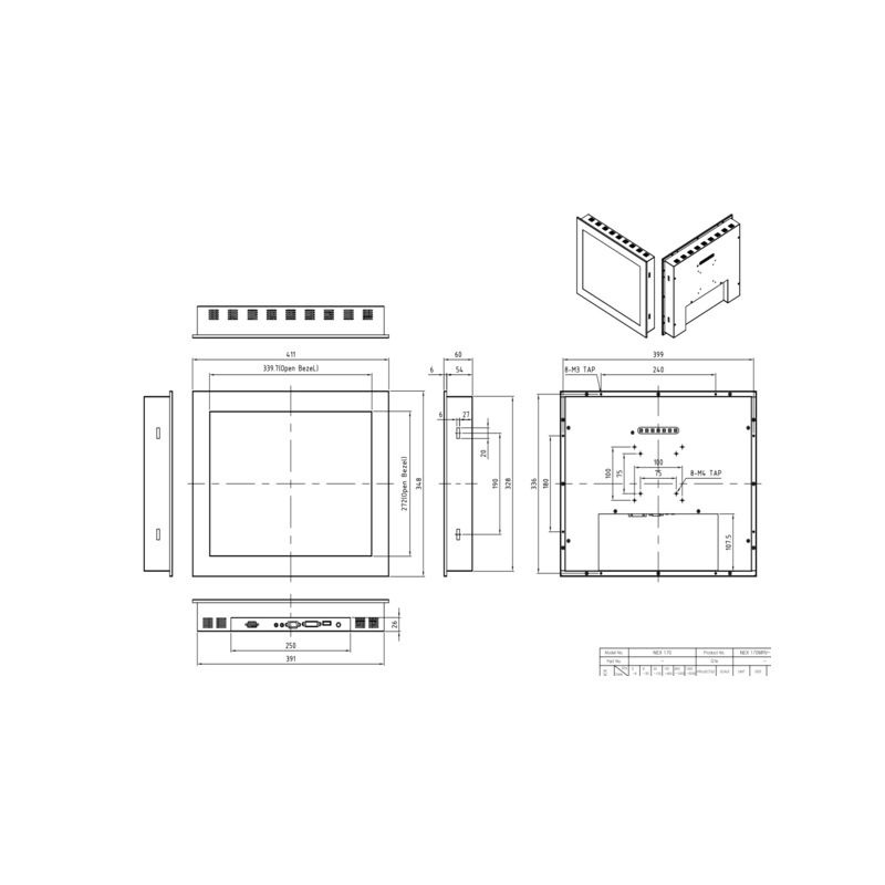 19 "panel monitor - VESA - PCAP touch - VGA