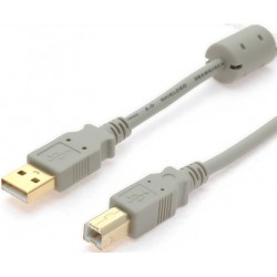 USB2 cable, A male - B male with ferrite core, 2m
