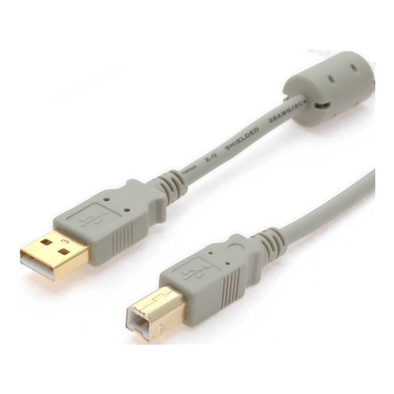 USB2 cable, A male - B male with ferrite core, 2m