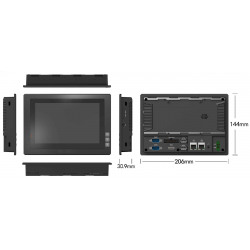 7 "Panel PC with touch to car, truck use, with digital I / O, RS232 RS422 RS485, 4G