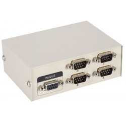 4-ports manuell seriell bryter RS232/485 til DB9 hannkontakt. For enkel testbruk