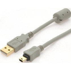 USB2 kabel, A han – mini B han med ferritkerne, 2 mforTil smartphon...