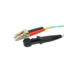 MTRJ Fiber cable, Multi mode, MTRJ HUN - LC, 10m, 50/125my, OM3, Aqua,, LSZH, Duplex